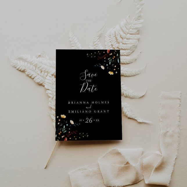 Colorful Garden wildflower Save the Date Postcard (Creator Uploaded)