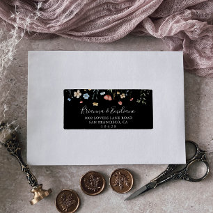 Colorful Garden Wildflower Wedding RSVP Address  Label
