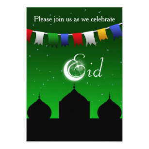 eid invitation mosque garland colorful
