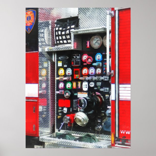Colorful Gauges on Fire Truck Poster (Front)