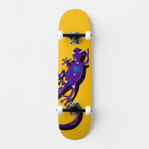 Colorful Gecko Illustration Cute Minimal Lizard Skateboard