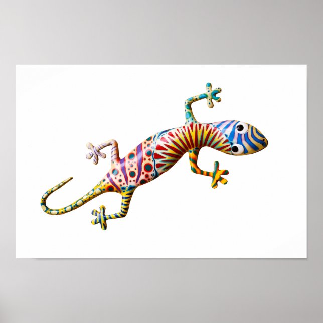 Colorful gekko lizard poster (Front)