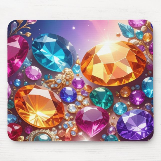 Colorful Gems & Jewels Mouse Pad (Front)