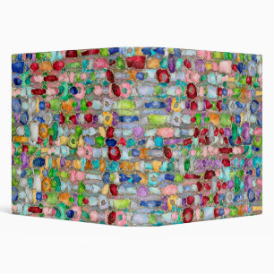 Colorful Gemstone Crystal Cluster Strings Binder