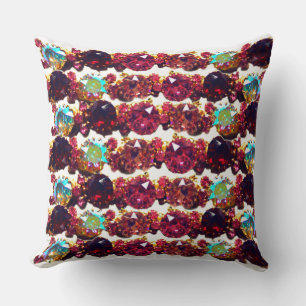 Colorful Gemstones, rubies, diamonds, sapphires Th Throw Pillow