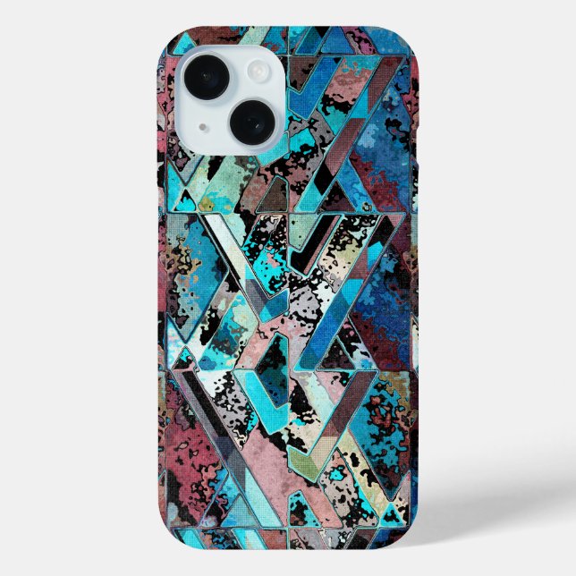 Colorful Geometric Abstract Pattern Case-Mate iPhone Case (Back)