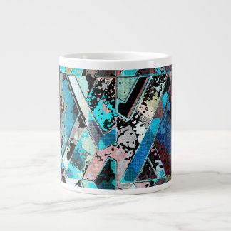 Colorful Geometric Abstract Pattern Large Coffee Mug