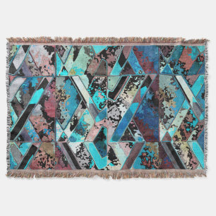 Colorful Geometric Abstract Pattern Throw Blanket