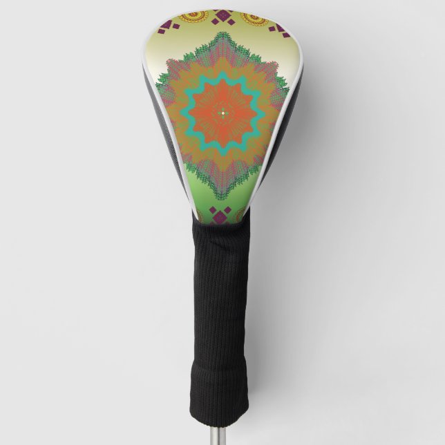 Colorful Geometric Boho Golf Driver Head Cover – M (Front)