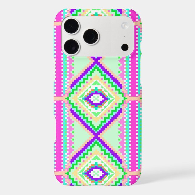 Colorful Geometric Boho Pattern Custom iPhone Case (Back)