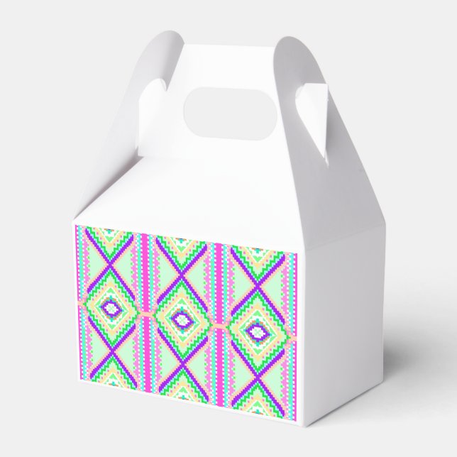 Colorful Geometric Boho Pattern Favor Box (Front Side)