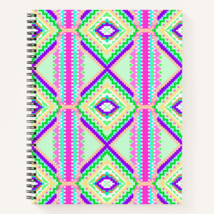 Colorful Geometric Boho Pattern Notebook