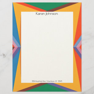 Colorful Geometric Border Letterhead