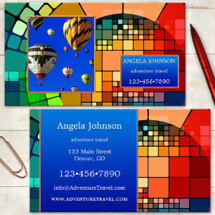 Colorful Geometric Custom Photo Business Card