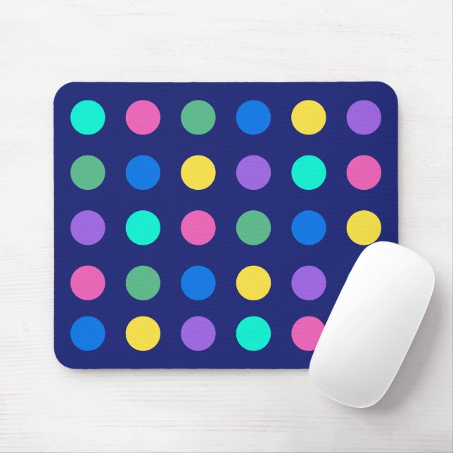 Colorful Geometric Dots Mouse Pad (With Mouse)
