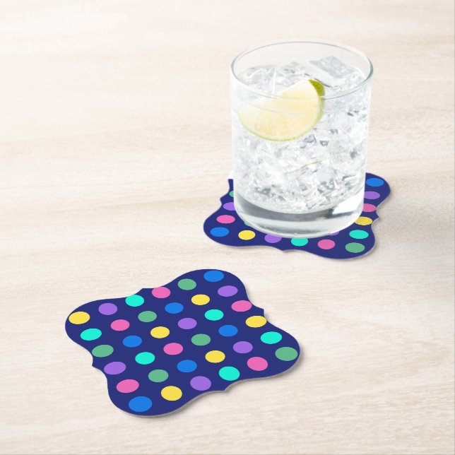 Colorful Geometric Dots Paper Coaster (Insitu)