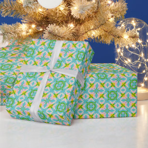 Colorful Geometric Festive Holiday Style Bright  Wrapping Paper