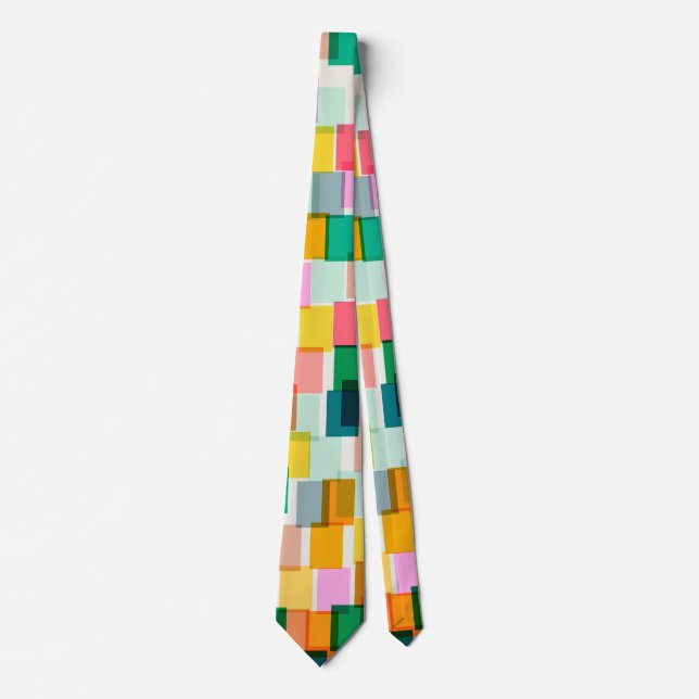 Colorful Geometric Modern Christmas Holiday Tie (Front)