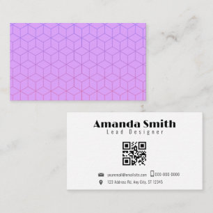 Colorful Geometric Modern Design w/ QR Code  Business Card