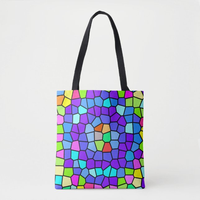 Colorful Geometric Mosaic Tote (Front)