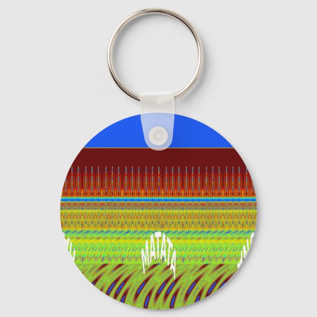 Colorful Geometric Motif Art Print Keychain (Front)