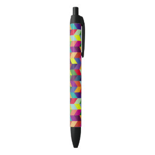 Colorful Geometric Pattern Design – Modern Stylish Black Ink Pen