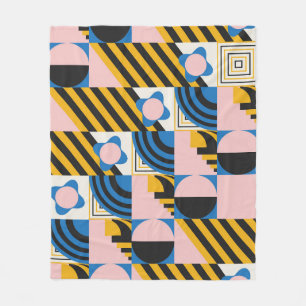 Colorful Geometric Pattern  Fleece Blanket
