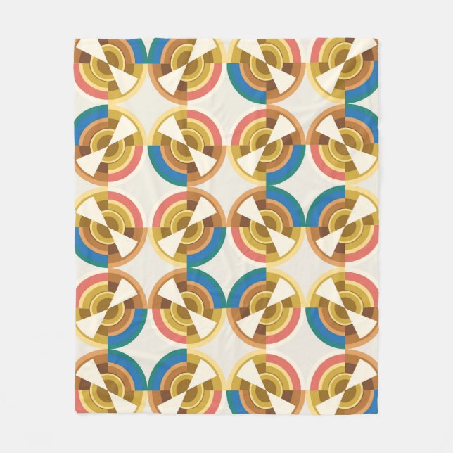 Colorful Geometric Pattern  Fleece Blanket (Front)