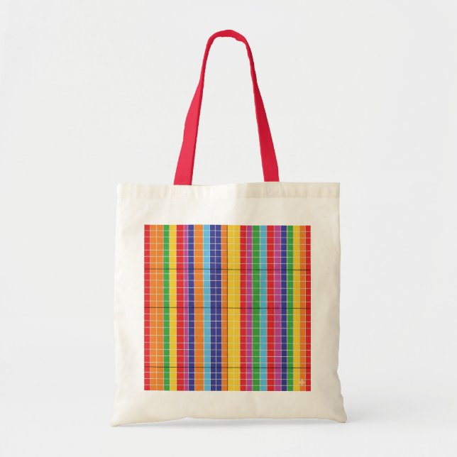 Colorful Geometric Pattern Tote Bag | Modern Abstr (Front)