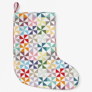 Colorful Geometric Pinwheel Small Christmas Stocking