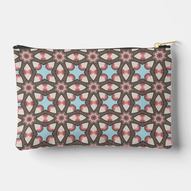 Colorful Geometric Shapes Pattern – Modern Abstrac Accessory Pouch (Back)