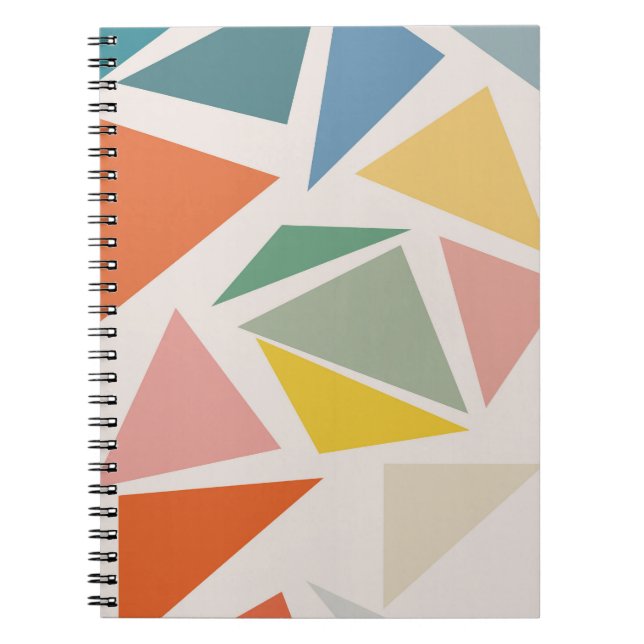 Colorful Geometric Triangle Pattern Design Notebook (Front)