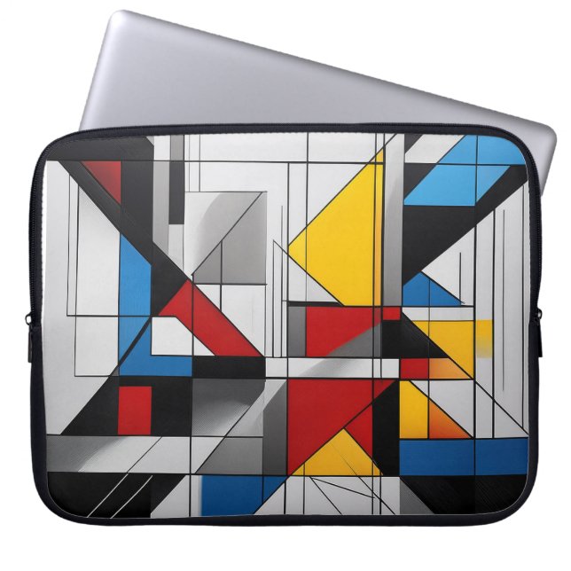 Colorful geometry chaos laptop sleeve (Front)