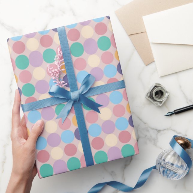 Colorful Gift Pastel Polka Dot Wrapping Paper (Gifting)