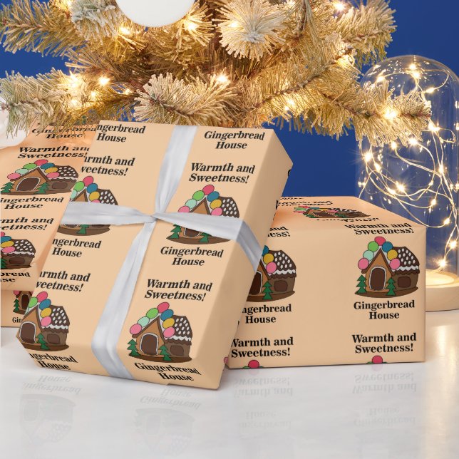 Colorful Gingerbread House Wrapping Paper (Holidays)