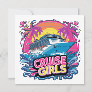 Colorful Girls Trip Cruise Caribbean Squad Save The Date