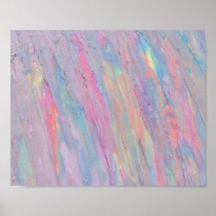 Colorful Girly Rainbow Abstract Painting Poster