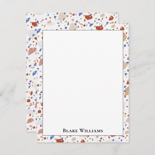 Colorful Glass Chips Terrazzo Pattern Frame Card (Front/Back)