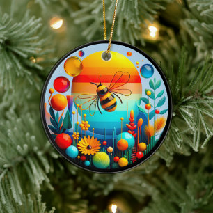 Colorful Glass Garden Art Ceramic Ornament 