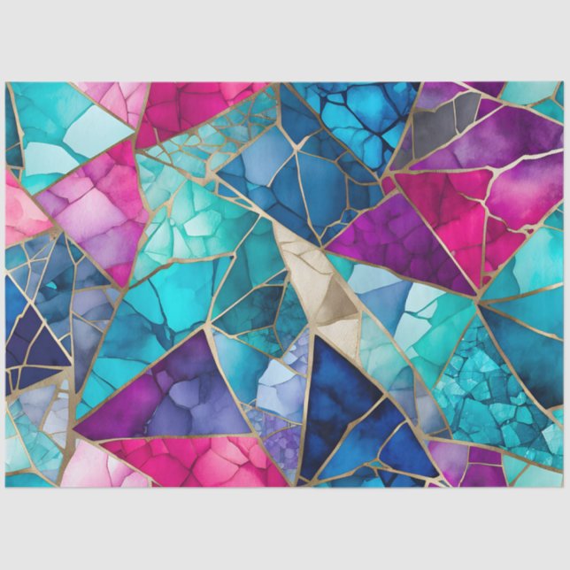 Colorful Glass Mosaic Art Tissue Paper (Front)