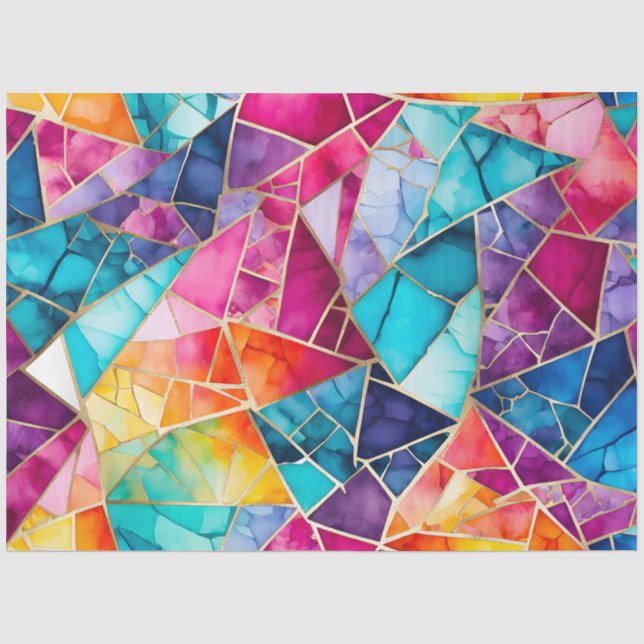 Colorful Glass Mosaic Art Tissue Paper (Front)