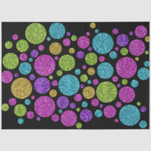 Colorful Glitter Dots Black Tissue Paper