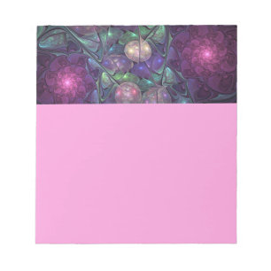 Colorful Glittering Modern Abstract Fractal Art Notepad
