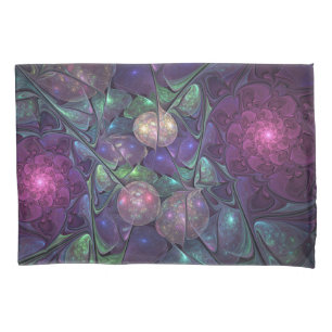 Colorful Glittering Modern Abstract Fractal Art Pillowcase