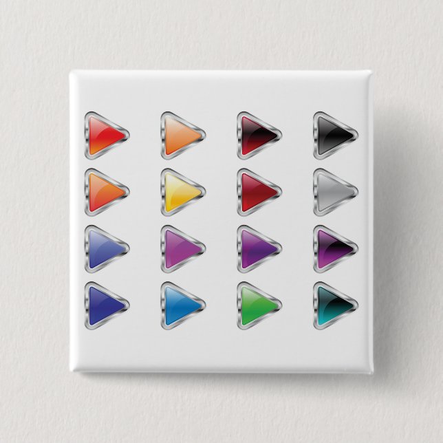 Colorful Glossy Metal Play Buttons (Front)