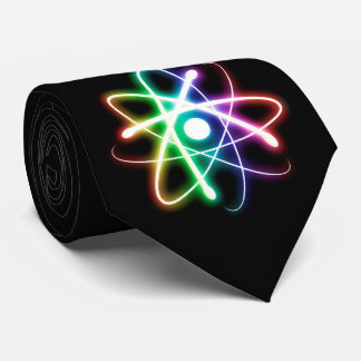 Colorful Glow Atomic Power | Black Geek Gifts Tie