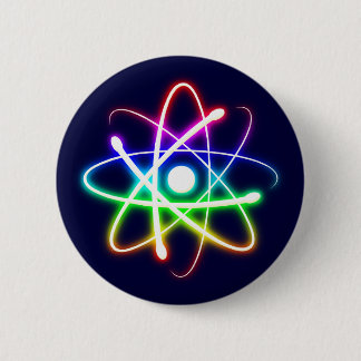 Colorful Glowing Atom | Geek Gifts 2 Inch Round Button