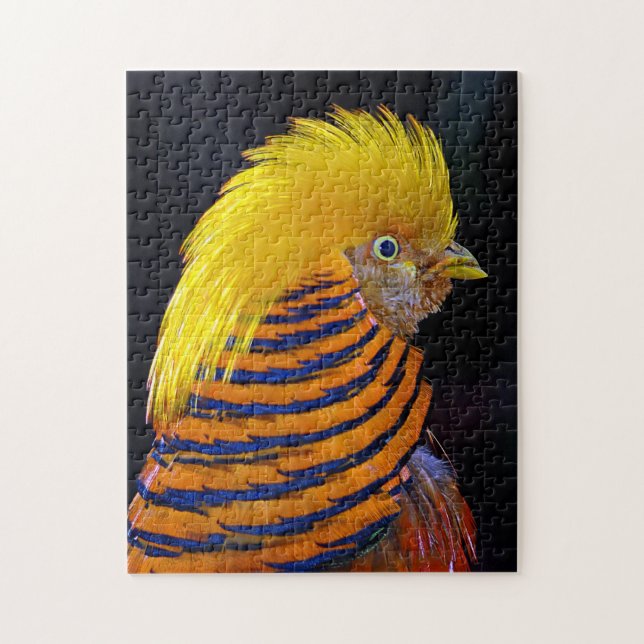 Colorful golden pheasant print puzzle (Vertical)