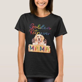 Colorful Golden Retriever Mama Dog Mom T-Shirt
