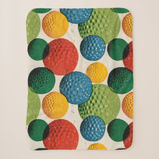 Colorful Golf Ball Pattern Sherpa Blanket